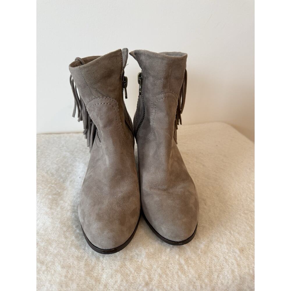 Sam Edelman Louie Fringe Ankle Boot Size 9 Coastal Cowgirl Western Tan Beige